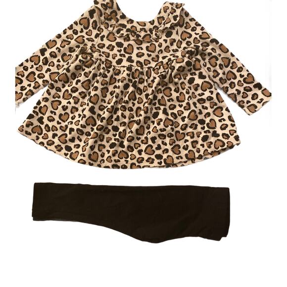 Baby Cheeta Print Dress and black leggings Size 12Months - Picture 1 of 5